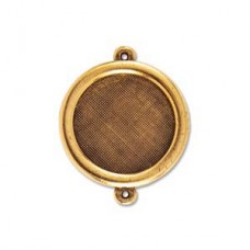 13/16" (27mm) Antique Gold Circle Bezel Link