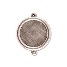13/16" (27mm) Nunn Design Antique Silver Circle Bezel Link - Each