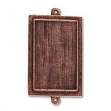 24x36mm Nunn Design Antique Copper Raised Rectangle Vertical Bezel Link - Each