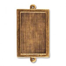 24x36mm Nunn Design Ant Gold Raised Rectangle Vertical Bezel Link - Each