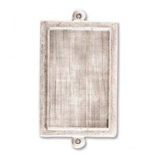 24x36mm Nunn Design Bright Silver Raised Rectangle Vertical Bezel Link - Each