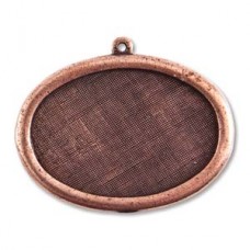 45x35mm Nunn Design Patera Oval Bezel Pendant - Ant Copper - Each