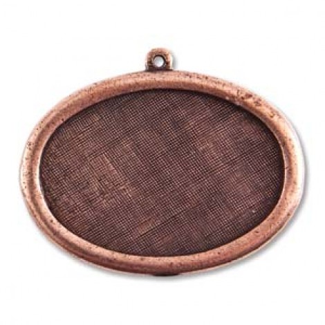 45x35mm Nunn Design Patera Oval Bezel Pendant - Ant Copper - Each