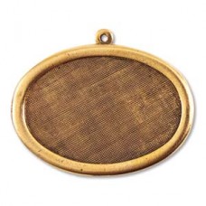 45x35mm Nunn Design Patera Oval Bezel Pendant - Ant Gold - Each