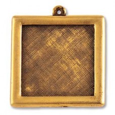 30mm Nunn Designs Square Pendant Bezel - Ant Gold - Each