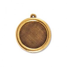 26mm Antique Gold Nunn Design Bezel Pendant - Each