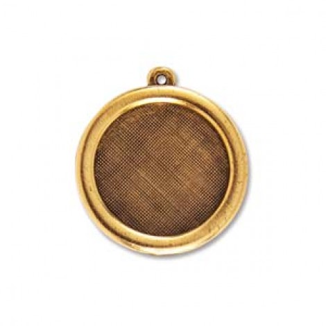 26mm Antique Gold Nunn Design Bezel Pendant