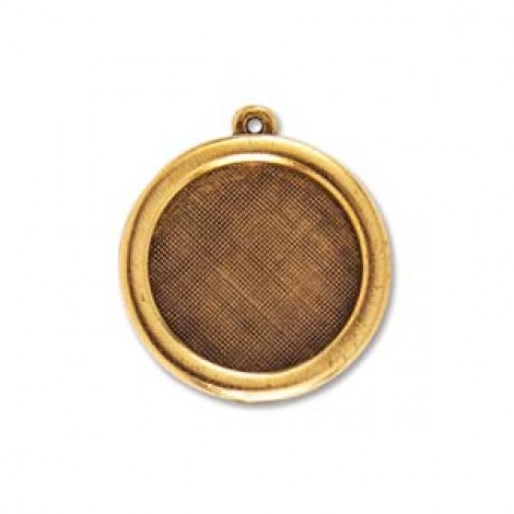 26mm Antique Gold Nunn Design Bezel Pendant - Each