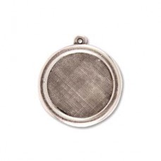26mm Antique Silver Nunn Design Bezel Pendant - Each