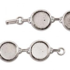 Nunn Design Bezel Bracelet - Lge Round - Ant Silver