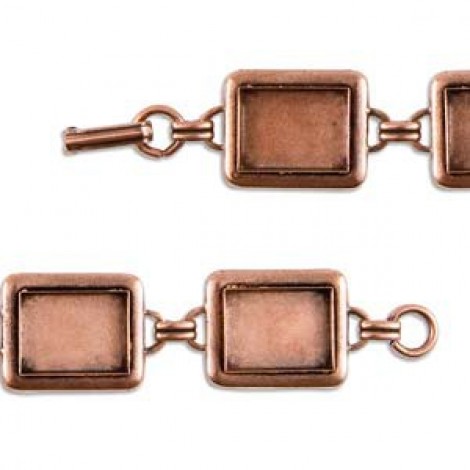 Nunn Design Bezel Bracelet - Sm Rectangle - Ant Copper