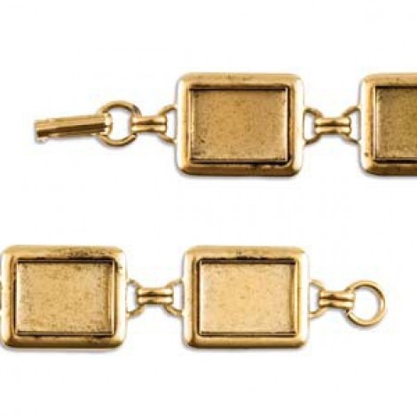 Nunn Design Bezel Bracelet - Sm Rectangle - Ant Gold