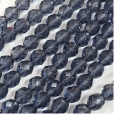 8mm Czech Firepolish Beads - Montana Blue - Pack of 20