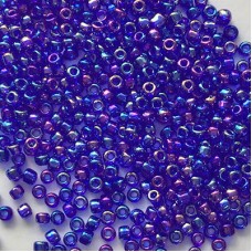 11/0 Matsuno Seed Beads - Transp Rainbow Blue Iris