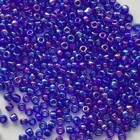 11/0 Matsuno Seed Beads - Transp Rainbow Blue Iris