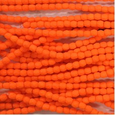 3mm Czech Firepolish Beads - Neon Orange