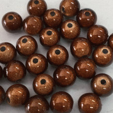 8mm Bronze Japanese Miracle Beads - Pack of 10