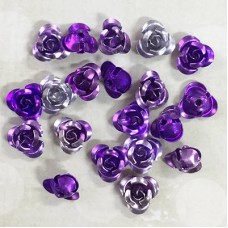 9mm Aluminium Rose Beads - Lavender-Purple Mix - Pack of 100