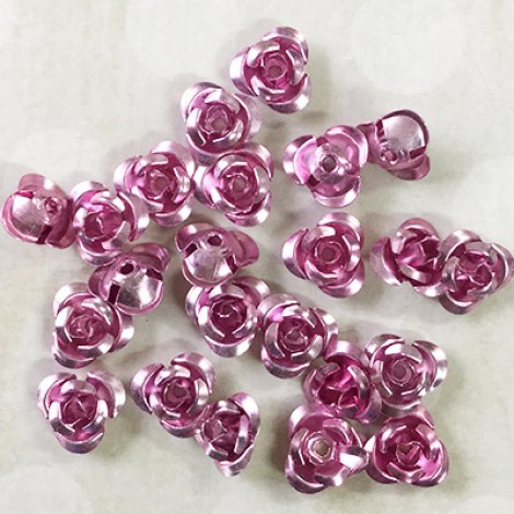 10mm Aluminium Roses - Pink