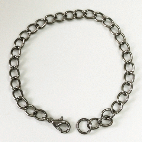 20cm Gunmetal Plated Steel Bracelet Chain