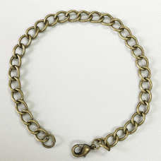 20cm Antique Brass Plated Steel Bracelet Chain