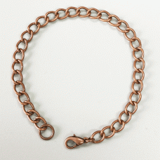 20cm Antique Copper Plated Steel Bracelet Chain - Pack of 2