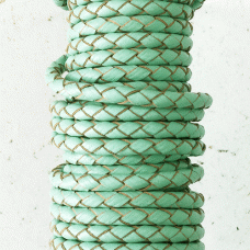 4mm Green Turquoise Cowhide Braided Bolo Leather Cord