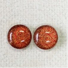 12mm Art Glass Backed Cabochons -  Paisley Designs 5 - Per Pair