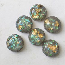 12mm Resin Grey with Foil Cabochons