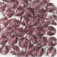 8mm Czech Firepolish Beads - Light -Medium Transparent Amethyst - Pack of 20