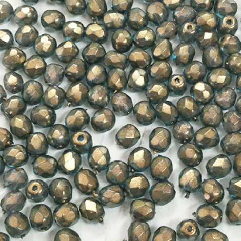 4mm Czech Firepolish Beads - Halo Shadows - Pack of 50