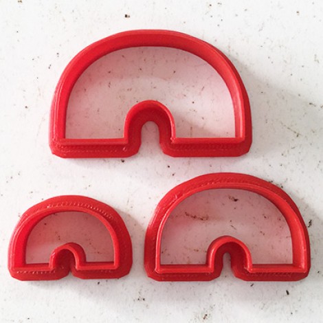 Set of 3 - Rainbow Style 2 - Polymer Clay Cutters 