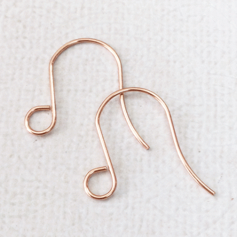 22x13mm 20ga 304 Rose Gold Stainless Steel Earwires - Pack of 5 Pair