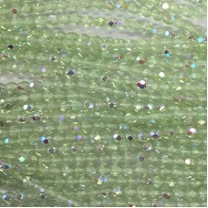 3mm Czech Peridot AB Fire Polished Beads - Pack of 50