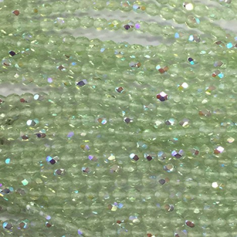 3mm Czech Peridot AB Fire Polished Beads - Pack of 50