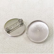 25mm ID 304 Stainless Steel Brooch Pinback Cabochon Settings