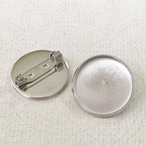 20mm ID 304 Stainless Steel Brooch Pinback Cabochon Settings