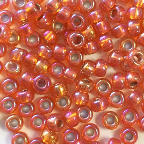 6/0 Miyuki Seed Beads - Silver Lined Orange AB - 20gm