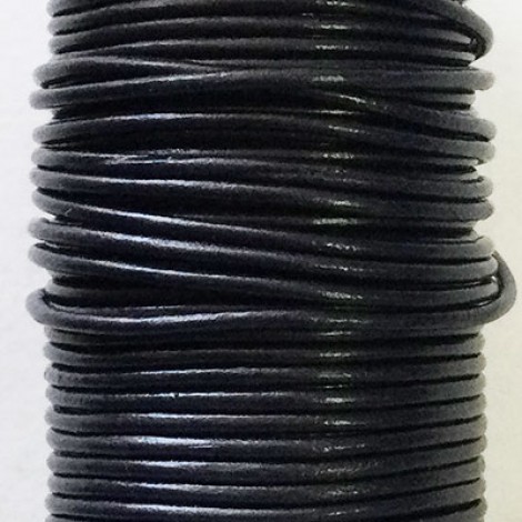 2mm Indian Round Leather Cord - Dark Violet