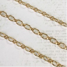 4.57mm diameter Hamilton Gold Plated Long + Short Oval Cable Chain - Per 30cm