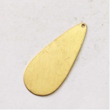 36x15mm 24ga Raw Brass Blank Petal Shaped Drop with Hole - Pack of 4