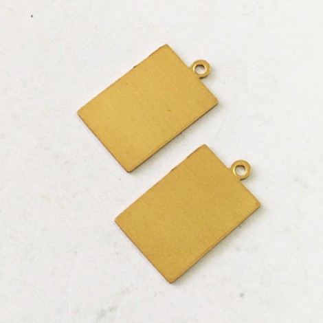 15x10mm 24ga Raw Brass Rectangle Tag with Loop