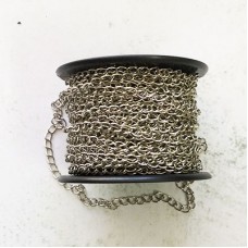 2.8mm Imitation Rhodium (Silver) Plated Curb Chain - Per Metre