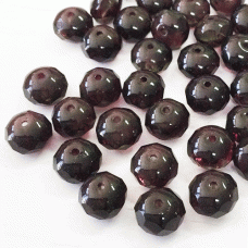 6x9mm Deep Amethyst Czech Firepolish Glass Rondelles - Pack of 10