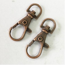 Large 36x16mm Antique Copper Plated Zinc Swivel Clips - Pack of 10