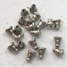 6x5mm Stainless Steel Earring Backs with Rubber Grip