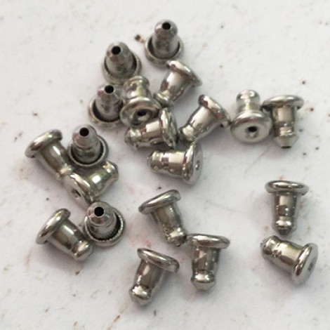 6x5mm Stainless Steel Earring Backs with Rubber Grip