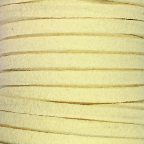 3mm Ultra Micro Fiber Suede Cord - Ivory - 2 metres