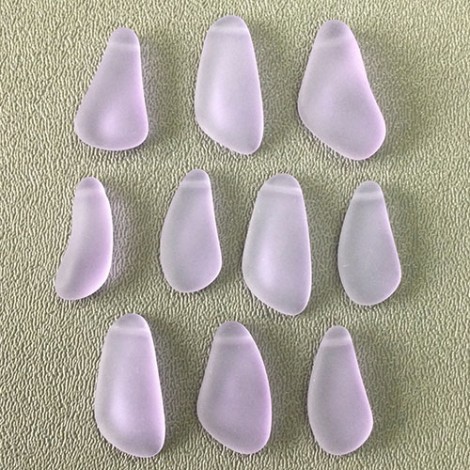 15-20mm Sea Glass Freeform Top-Drilled Drops - Periwinkle - Pack of 2