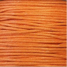 2mm Braided Lightly Polished Cotton Cord - 50m spool - Orange